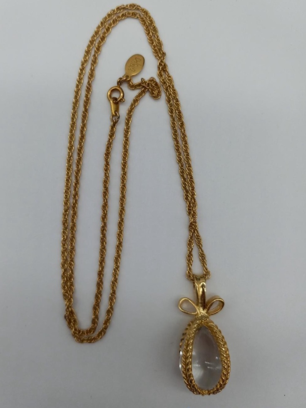 JOAN RIVERS Gold Rope-Frame Teardrop Pendant Necklace